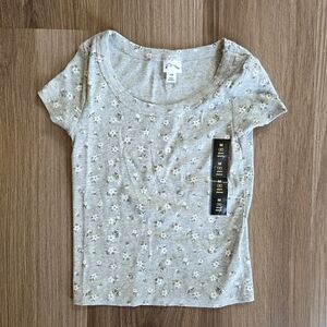 NWT Art Class Gray Floral Girls Tshirt